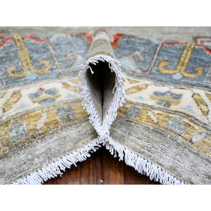 Oushak And Peshawar Wool Hand Knotted Rug Blue Blue 10.1X14.0 -O074197