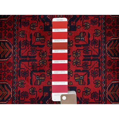 Tribal & Geometric Wool Hand Knotted Rug Red 1.9x4.11 -O0741