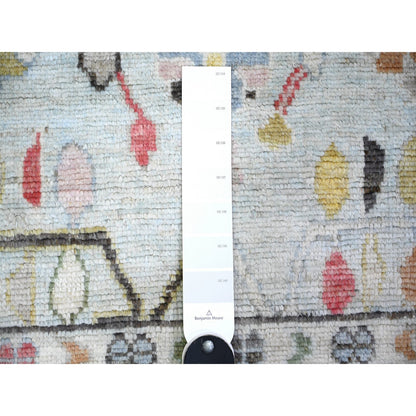 Oushak And Peshawar Wool Hand Knotted Rug Blue Blue 6.0X6.0 -O074200