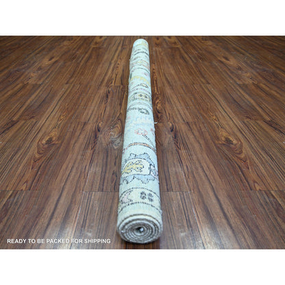 Oushak And Peshawar Wool Hand Knotted Rug Blue Blue 6.0X6.0 -O074200