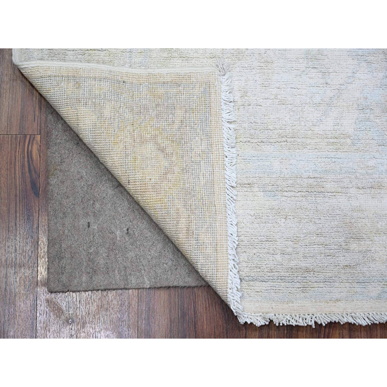 Oushak And Peshawar Wool Hand Knotted Rug Ivory Ivory 4.0X5.9 -O074205