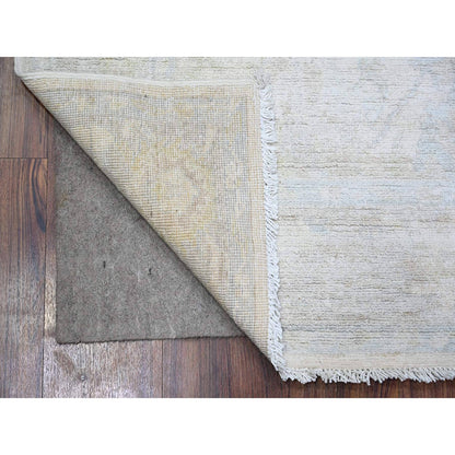 Oushak And Peshawar Wool Hand Knotted Rug Ivory Ivory 4.0X5.9 -O074205