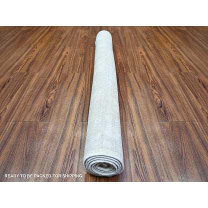 Oushak And Peshawar Wool Hand Knotted Rug Ivory Ivory 4.0X5.9 -O074205