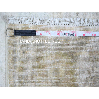Oushak And Peshawar Wool Hand Knotted Rug Ivory Ivory 4.0X5.9 -O074205