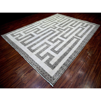 Oushak And Peshawar Wool Hand Knotted Rug Brown Brown 9.0X12.0 -O074213