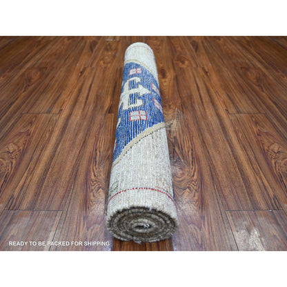 Tribal & Geometric Wool Hand Knotted Rug Brown No Border 3.1X7.9 -O074221