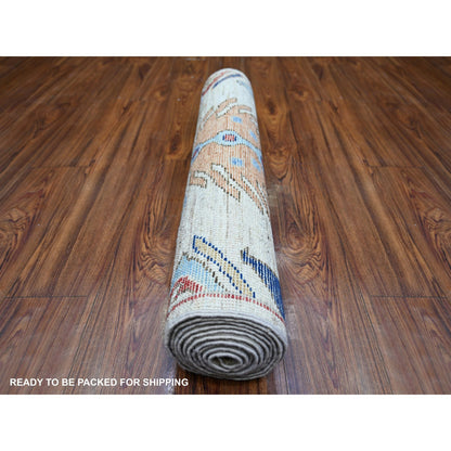 Tribal & Geometric Wool Hand Knotted Rug Brown No Border 3.0X10.0 -O074224