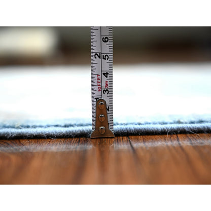 Oushak And Peshawar Wool Hand Knotted Rug Blue Ivory 2.5X18.9 -O074240