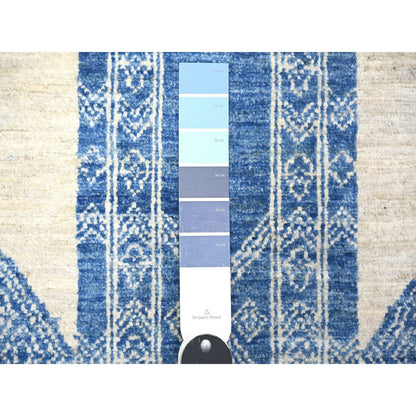 Oushak And Peshawar Wool Hand Knotted Rug Blue No Border 6.1X9.1 -O074255