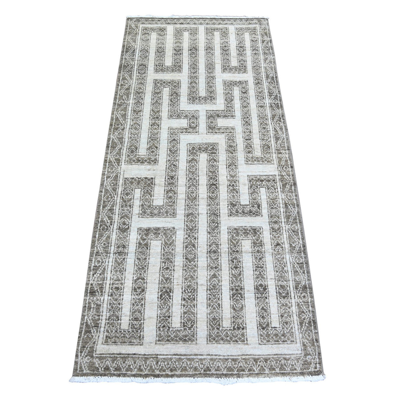 Brown 2'6" x 5'8" Oushak And Peshawar Hand knotted Wool Rug - Sku: O074259