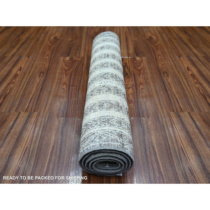 Oushak And Peshawar Wool Hand Knotted Rug Brown Brown 2.6X5.8 -O074259