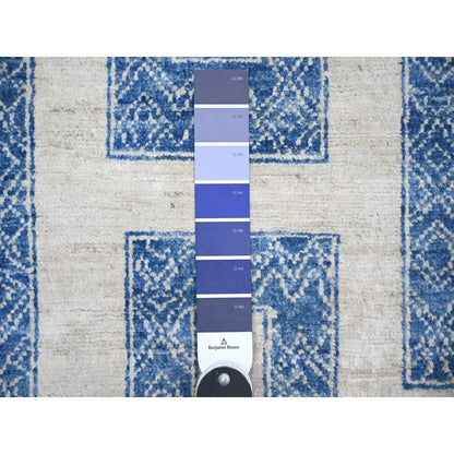 Oushak And Peshawar Wool Hand Knotted Rug Blue Blue 6.0X8.7 -O074261