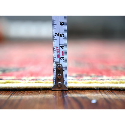 Oushak And Peshawar Wool Hand Knotted Rug Red No Border 4.0X9.10 -O074262