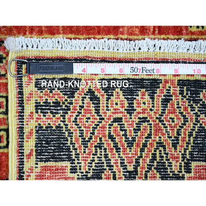 Oushak And Peshawar Wool Hand Knotted Rug Red No Border 4.0X9.10 -O074262