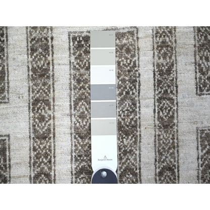 Oushak And Peshawar Wool Hand Knotted Rug Brown Brown 3.10X9.7 -O074263