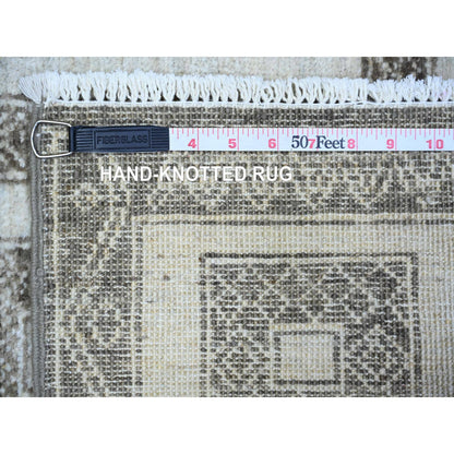 Oushak And Peshawar Wool Hand Knotted Rug Brown Brown 3.10X9.7 -O074263