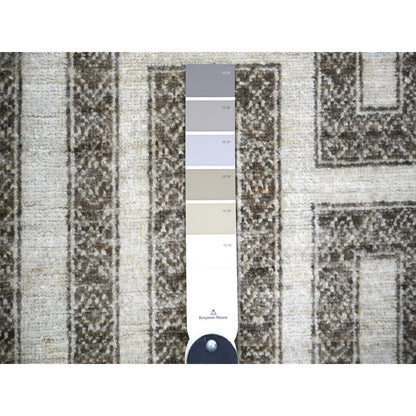 Oushak And Peshawar Wool Hand Knotted Rug Brown Brown 4.0X11.8 -O074266