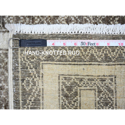 Oushak And Peshawar Wool Hand Knotted Rug Brown Brown 4.0X11.8 -O074266