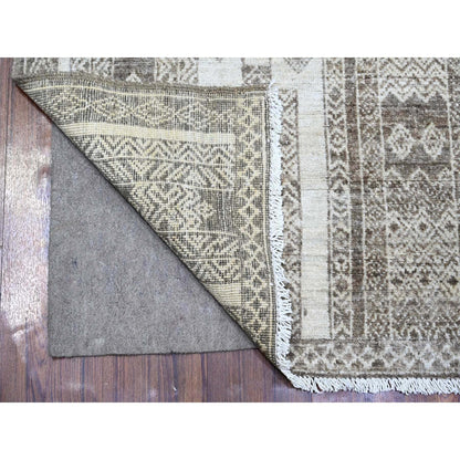 Oushak And Peshawar Wool Hand Knotted Rug Brown Brown 4.1X9.8 -O074280