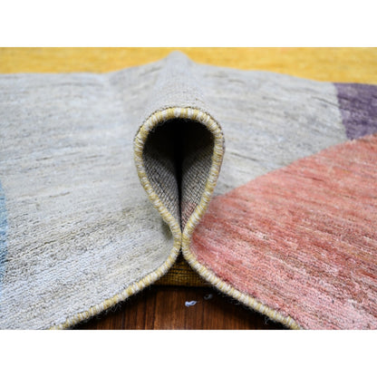 Modern and Contemporary Wool Hand Knotted Rug Multicolored No Border 9.0X12.0 -O074294