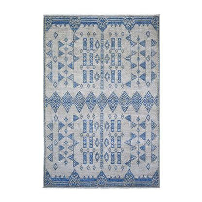 Oushak And Peshawar Wool Hand Knotted Rug Blue No Border 6.0X8.10 -O074298
