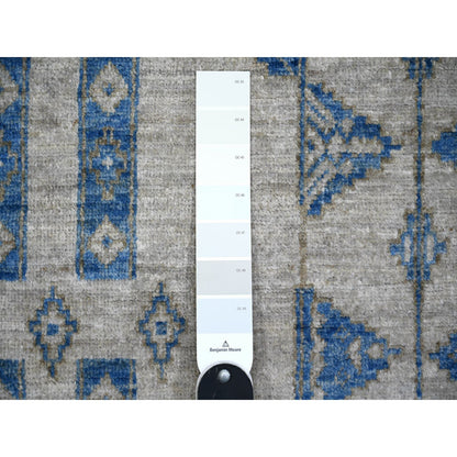 Oushak And Peshawar Wool Hand Knotted Rug Blue No Border 6.0X8.10 -O074298