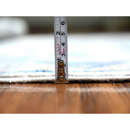 Oushak And Peshawar Wool Hand Knotted Rug Blue No Border 6.0X8.10 -O074298