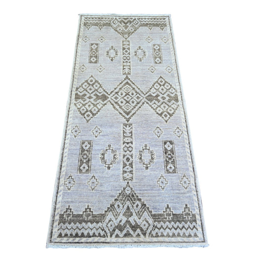 Oushak And Peshawar Wool Hand Knotted Rug Grey No Border 2.5X5.8 -O074321