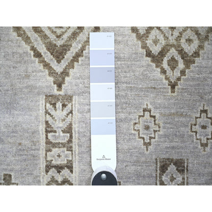 Oushak And Peshawar Wool Hand Knotted Rug Grey No Border 2.5X5.8 -O074321