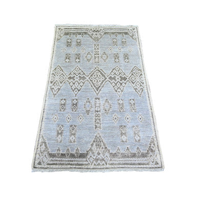 Oushak And Peshawar Wool Hand Knotted Rug Grey No Border 2.10X4.7 -O074325