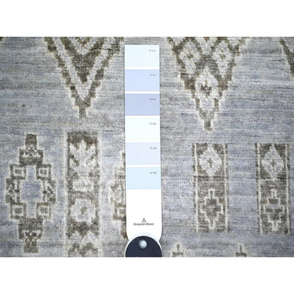 Oushak And Peshawar Wool Hand Knotted Rug Grey No Border 2.10X4.7 -O074325