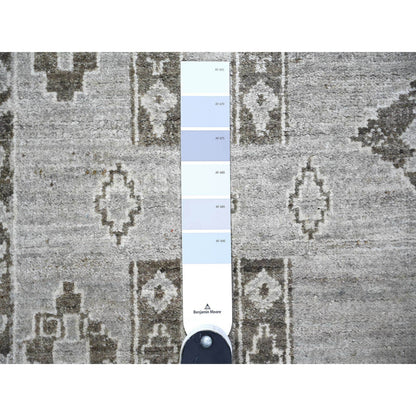 Oushak And Peshawar Wool Hand Knotted Rug Grey No Border 4.2X9.2 -O074326