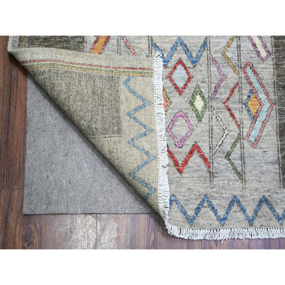 Oushak And Peshawar Wool Hand Knotted Rug Grey No Border 9.10X13.8 -O074329