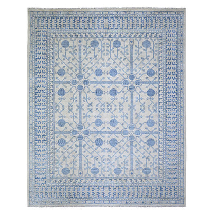 Oushak And Peshawar Wool Hand Knotted Rug Ivory Oyster White 8.0X9.9 -O074333