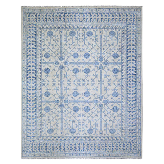 Oushak And Peshawar Wool Hand Knotted Rug Ivory Oyster White 8.0X9.9 -O074333