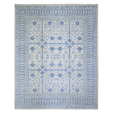 Oushak And Peshawar Wool Hand Knotted Rug Ivory Oyster White 8.0X9.9 -O074333