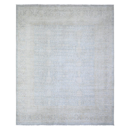 Khotan and Samarkand Wool Hand Knotted Rug Grey Timberwolf Gray 8.0X9.8 -O074334