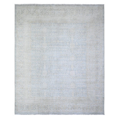 Khotan and Samarkand Wool Hand Knotted Rug Grey Timberwolf Gray 8.0X9.8 -O074334