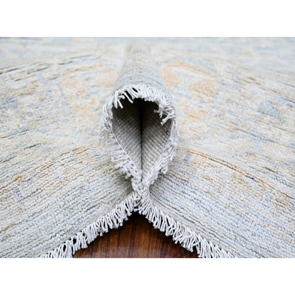 Khotan and Samarkand Wool Hand Knotted Rug Grey Timberwolf Gray 8.0X9.8 -O074334