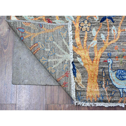 Oushak And Peshawar Wool Hand Knotted Rug Grey No Border 2.10X4.10 -O074348
