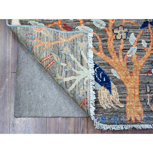 Oushak And Peshawar Wool Hand Knotted Rug Grey No Border 3.1X4.10 -O074351