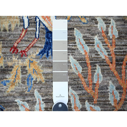 Oushak And Peshawar Wool Hand Knotted Rug Grey No Border 3.1X4.10 -O074351