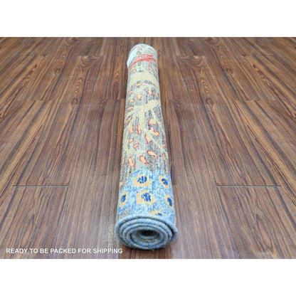 Oushak And Peshawar Wool Hand Knotted Rug Grey No Border 3.1X4.10 -O074351