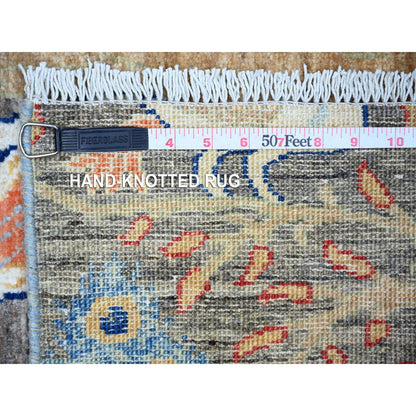 Oushak And Peshawar Wool Hand Knotted Rug Grey No Border 3.1X4.10 -O074351