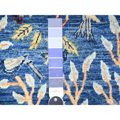 Oushak And Peshawar Wool Hand Knotted Rug Blue No Border 2.6X7.8 -O074362