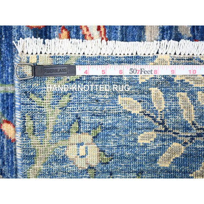 Oushak And Peshawar Wool Hand Knotted Rug Blue No Border 2.6X7.8 -O074362