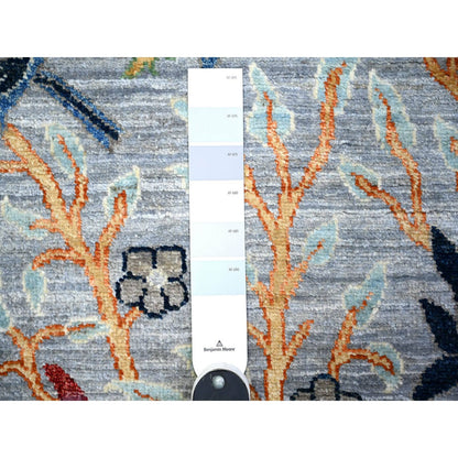 Oushak And Peshawar Wool Hand Knotted Rug Grey No Border 2.7X10.1 -O074364