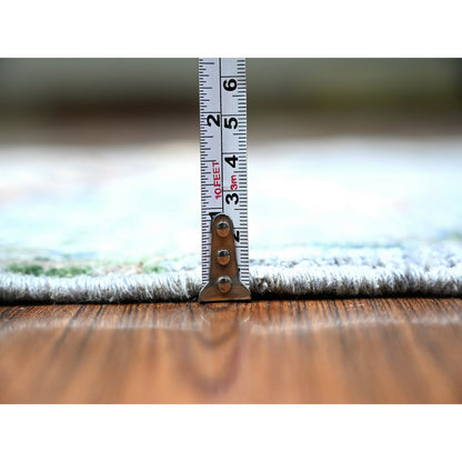 Oushak And Peshawar Wool Hand Knotted Rug Grey No Border 2.7X10.1 -O074364