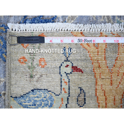 Oushak And Peshawar Wool Hand Knotted Rug Grey No Border 2.7X10.1 -O074364