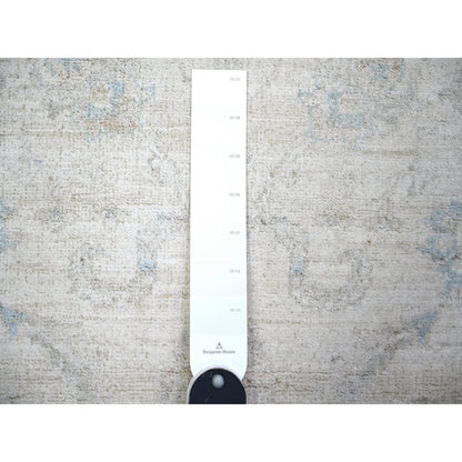Oushak And Peshawar Wool Hand Knotted Rug Ivory Ivory 2.9X7.8 -O074369